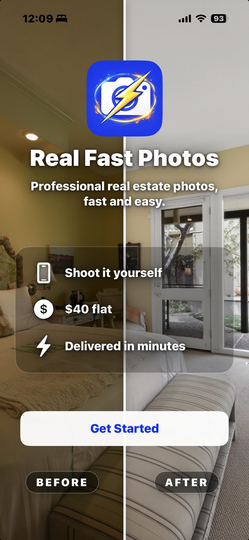 Real Fast Photos welcome screen